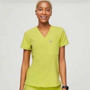 Figs Lime Green Scrub Top